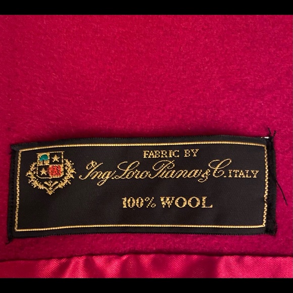 SOLD: Rich Red Italian Wool Fleurette Pea Coat - Picture 8 of 8